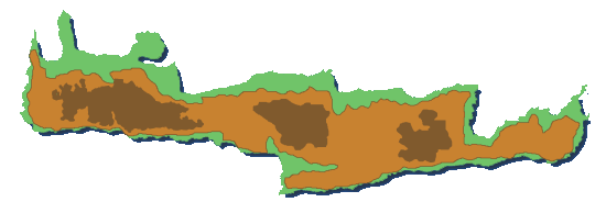 De kaart van Kreta