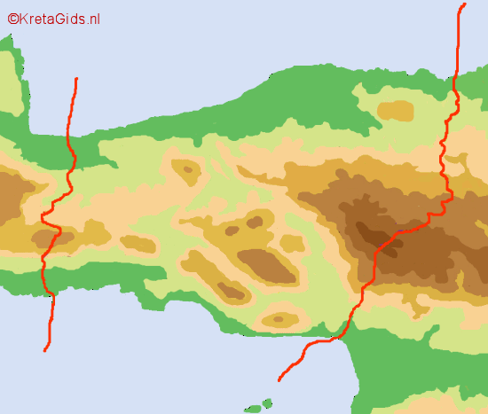 De kaart van Rethymnon